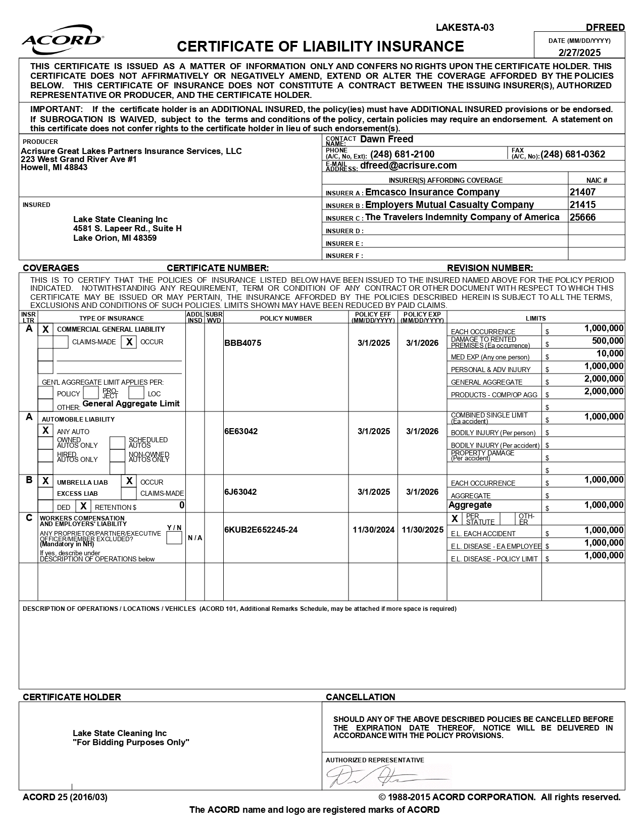 Updated Liability Insurance 2025