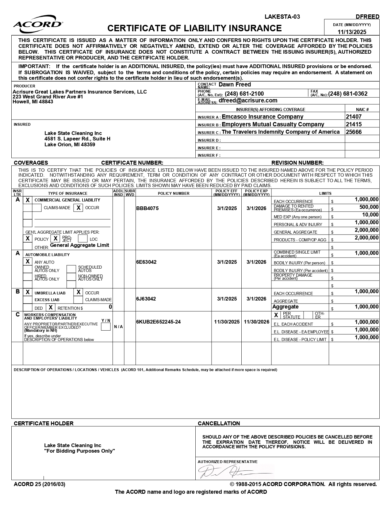 LSC Updated Insurance